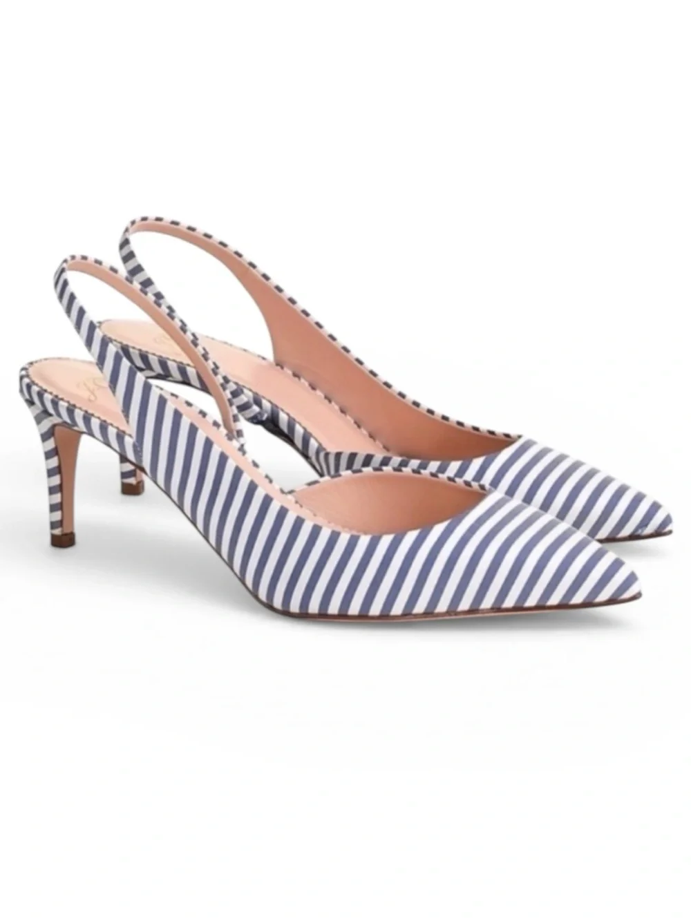 J.Crew Collette D’Orsay Slingback Navy/White Stripe Pump New In Box